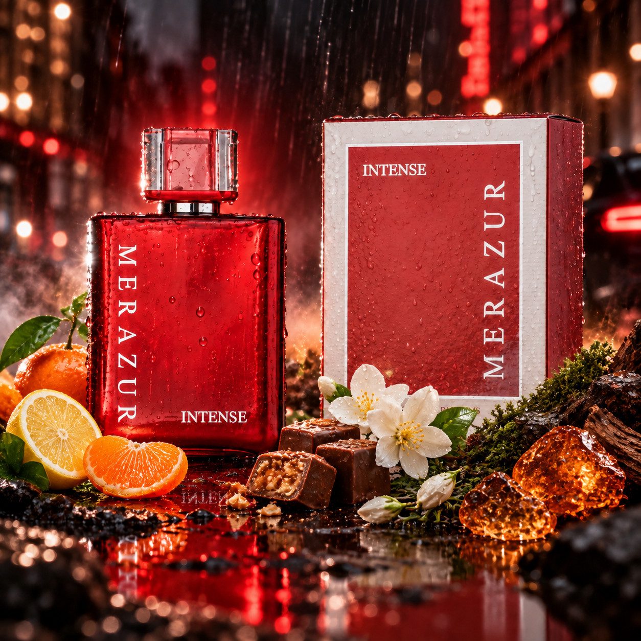 Jack Hope Paris Eau de Parfum Merazur Intense Herrenduft Intensiv Süß Maskulin e 100ml, Hergestellt in Paris, Langanhaltend, Edle Verpackung