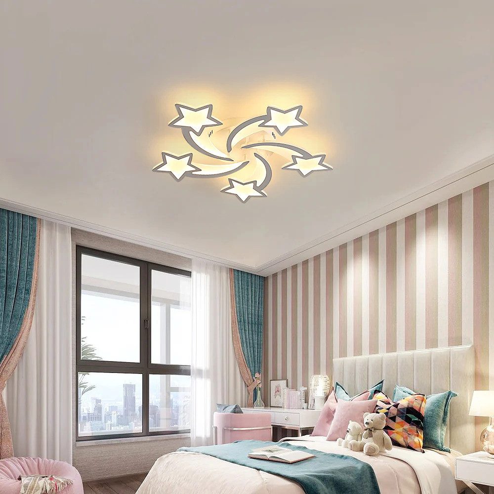 Riserva LED Dekolicht LED Deckenleuchte Sternschnuppen Design,50W dimmbar mit Fernbedienung, LED wechselbar