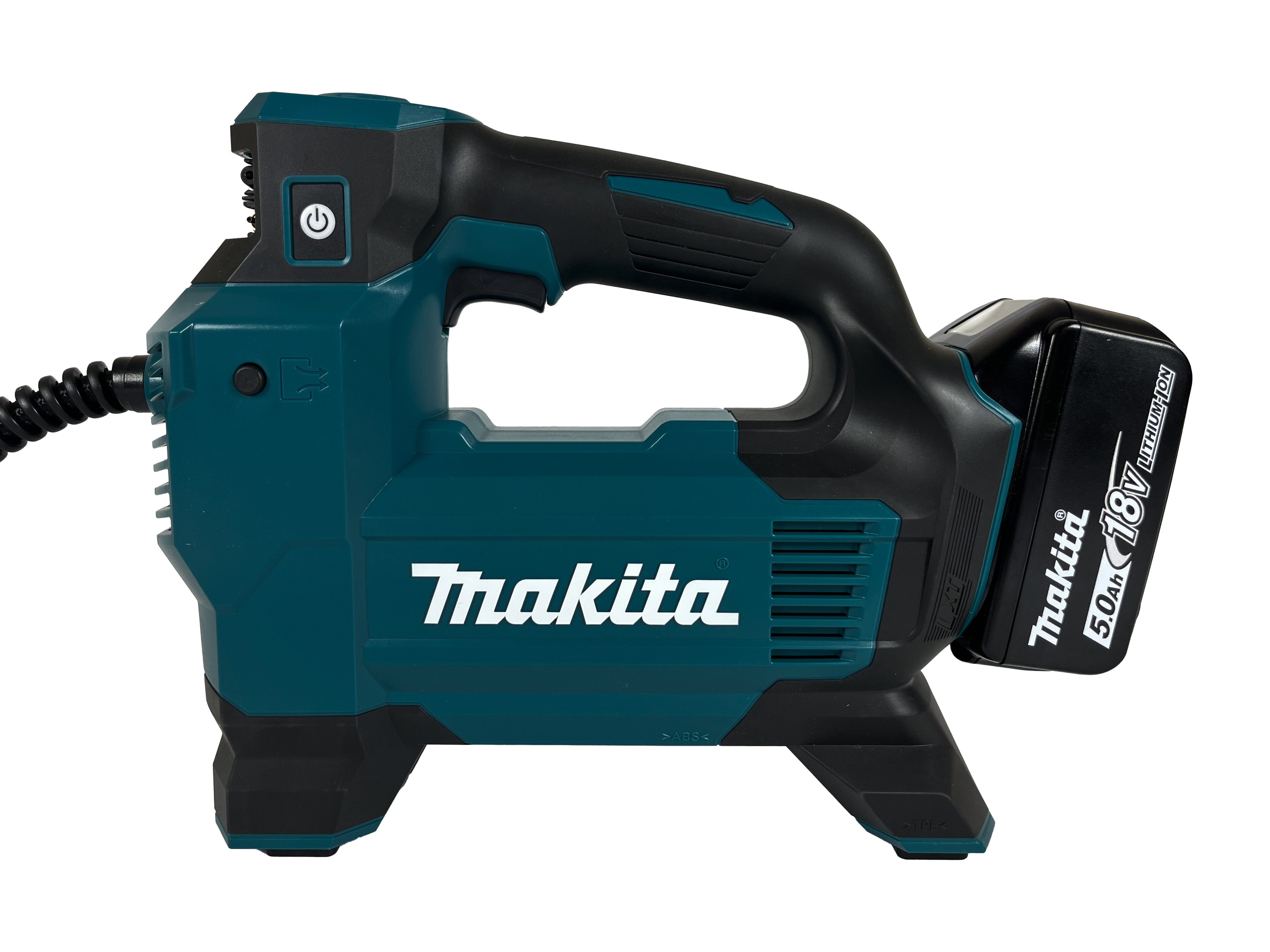 Makita Akku-Handkompressor DMP181, max. 11,10 bar, 18 V / mit Akku 5 Ah BL1850B und Ladegerät DC18RC