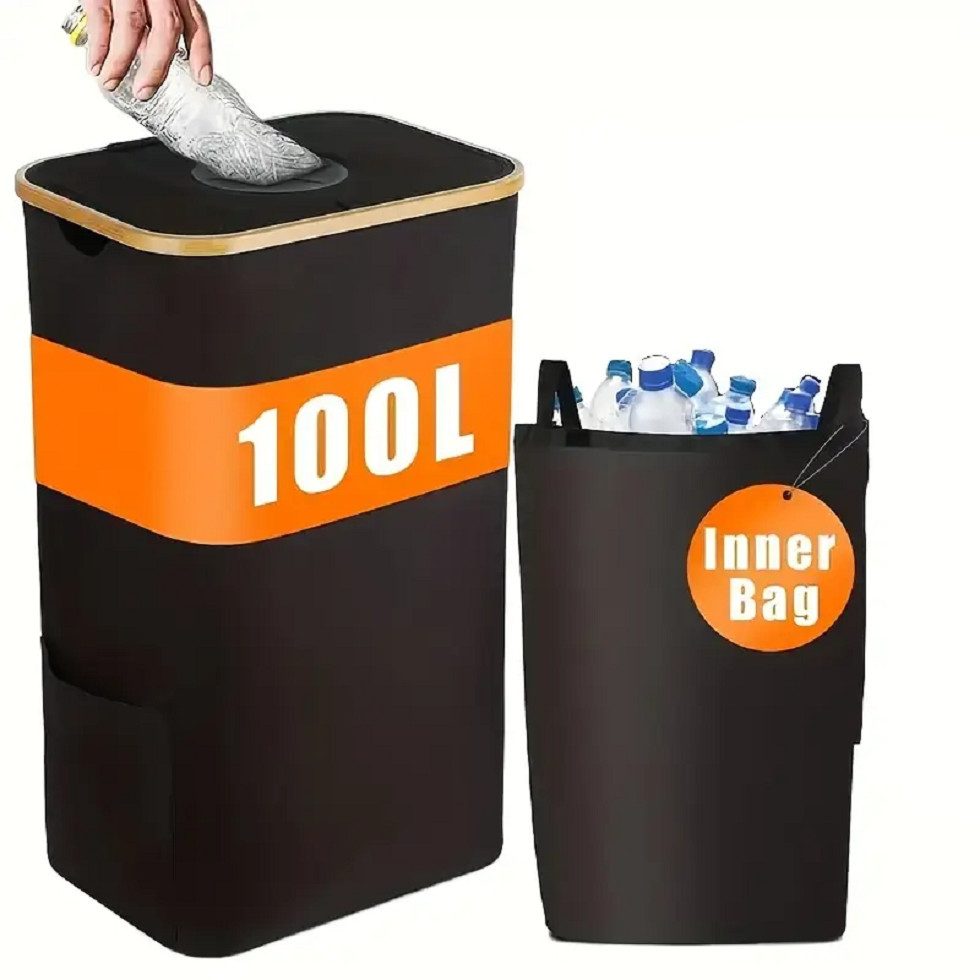 Bellaro Life Müllsackständer Pflandflaschen Sammelbehälter 100L und 140L, mulleimer Küche, Schwarz