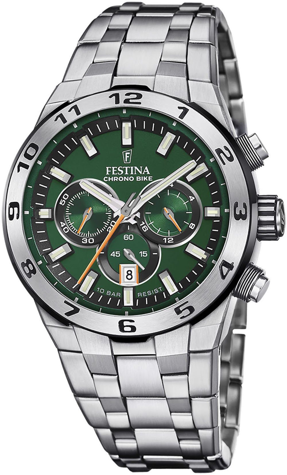 Festina Chronograph Chrono Bike 2024, Armbanduhr, Quarzuhr, Herrenuhr, Stoppfunktion