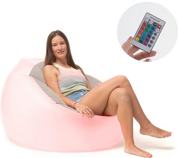 InnovaGoods Luftsessel Aufblasbarer Sessel mit buntem LED-Licht und Fernbedienung