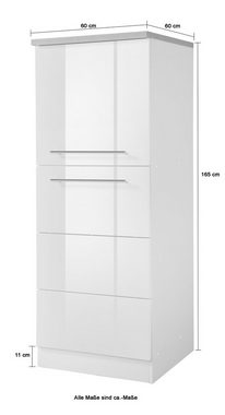 Kochstation Seitenschrank KS-Wien Breite 60 cm, Höhe 165 cm, Türanschlag wechselbar