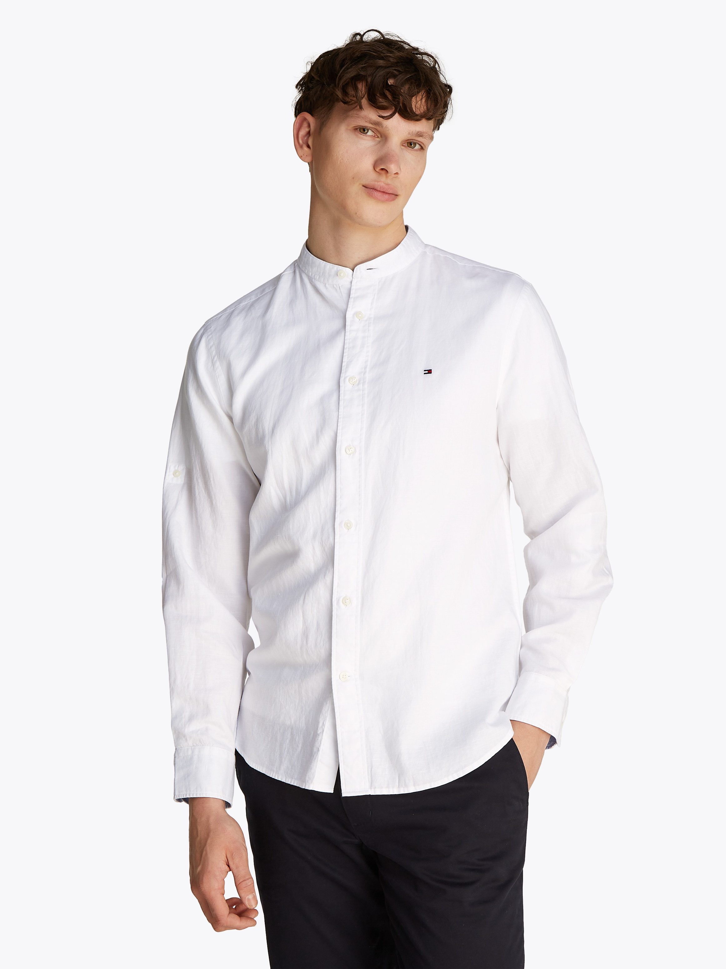 Tommy Hilfiger Langarmhemd LINEN BLEND MAO günstig online kaufen