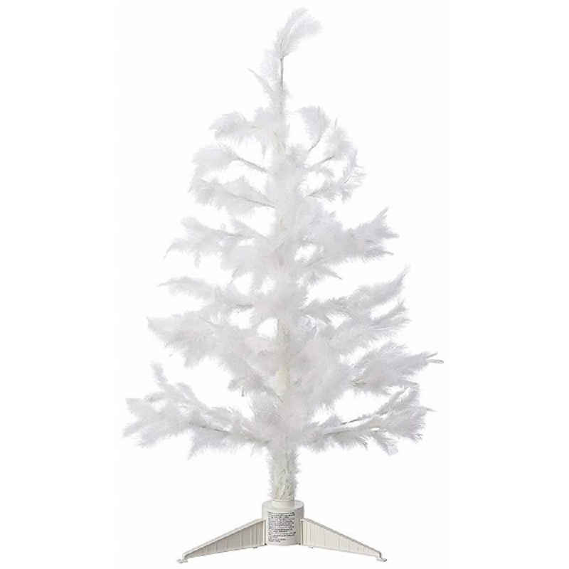 Lealight Künstlicher Weihnachtsbaum Weihnachtsbaum weiß Feder Fieberoptik Farbwechsel 80cm Baum innen JFF4