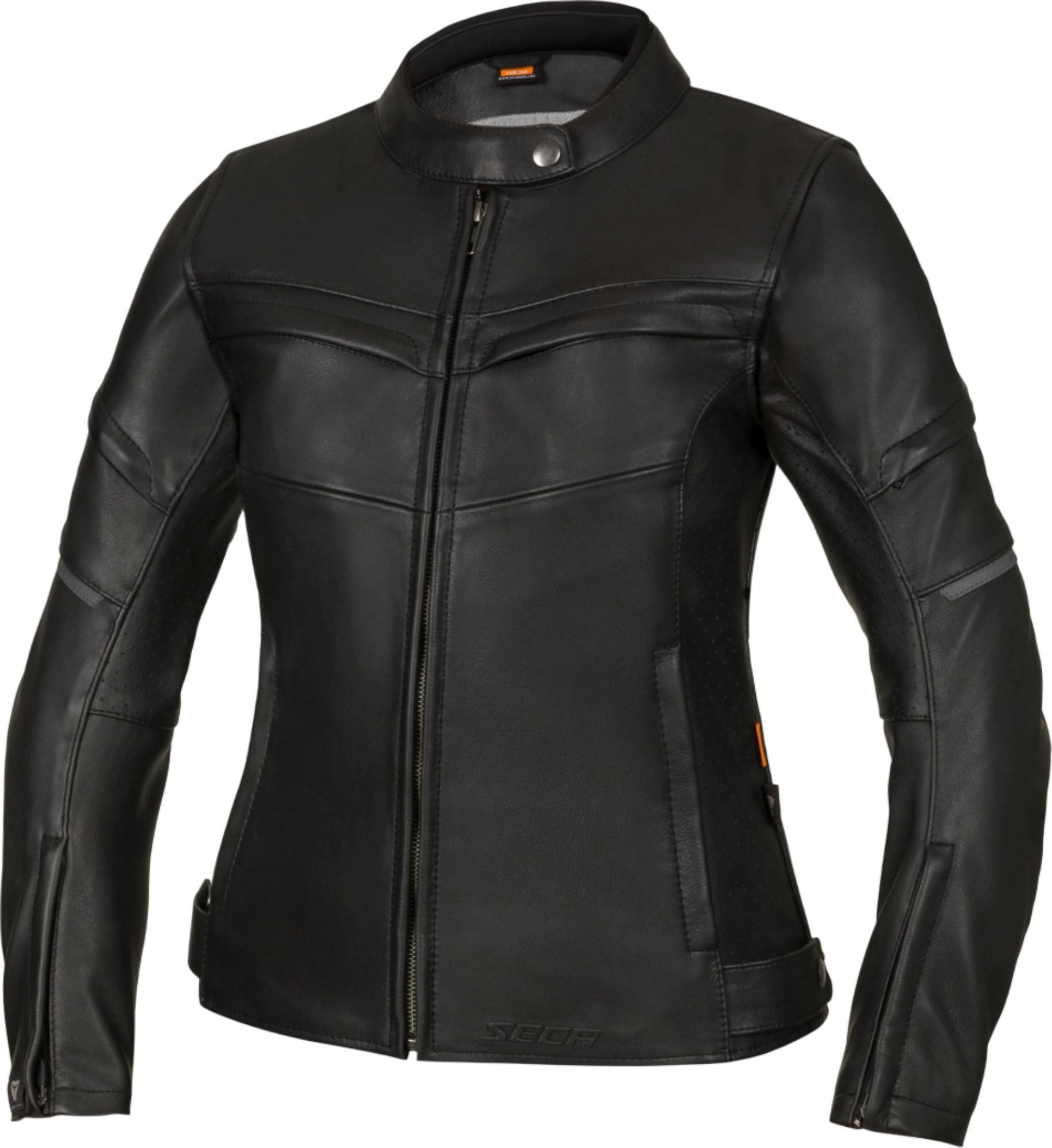 SECA Motorradjacke Seca Darkside TFL Damen Motorrad Lederjacke Rückenprotektor vorbereitet,Verbindungsreißverschluss,Ellenbogenp
