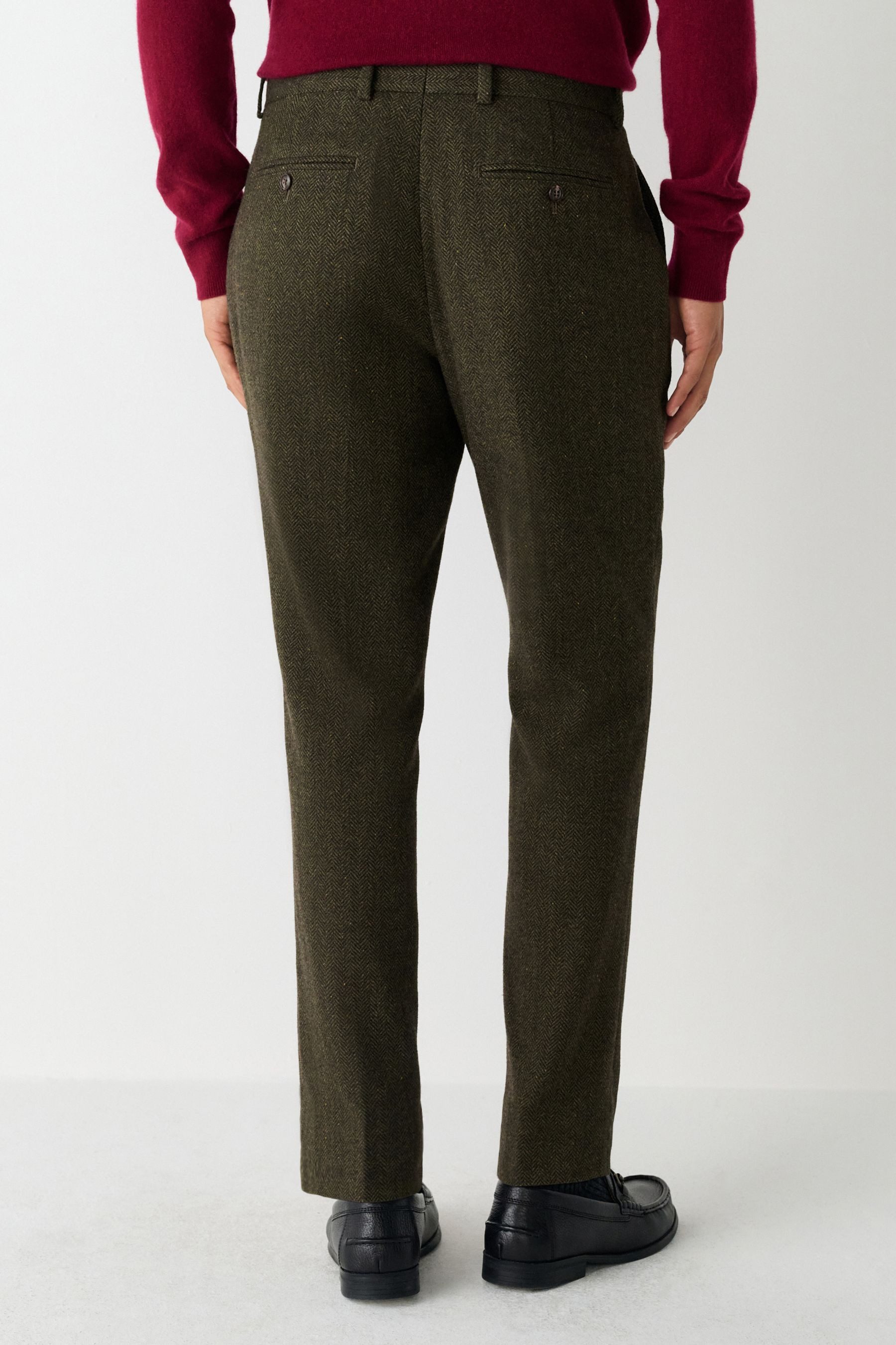 Next Anzughose Slim Fit Anzugshose mit Fischgrätmuster (1-tlg)