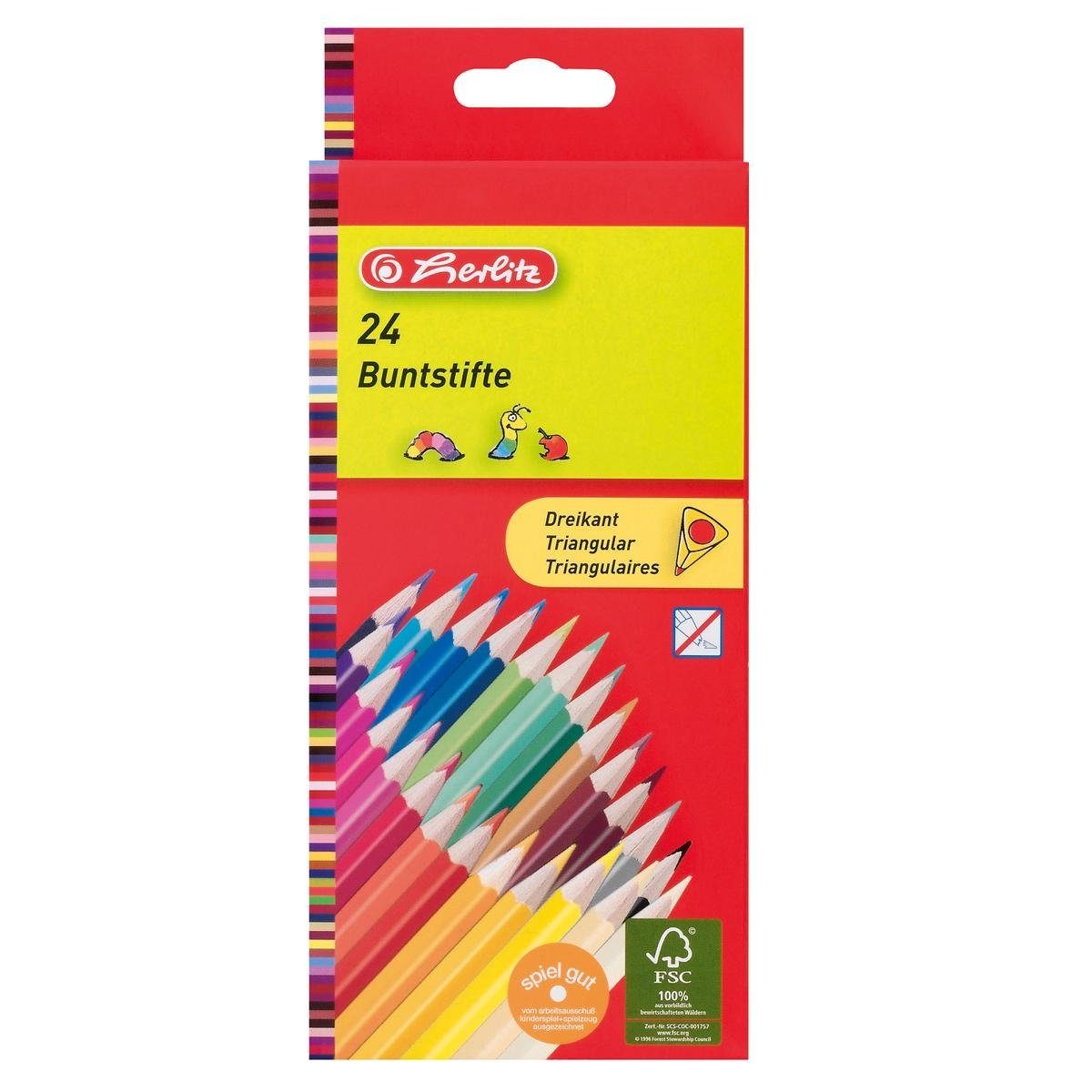 Herlitz Buntstift Herlitz Malstifte-Set / bestehend aus 24 Dreikant-Buntstifte + 30 Fase