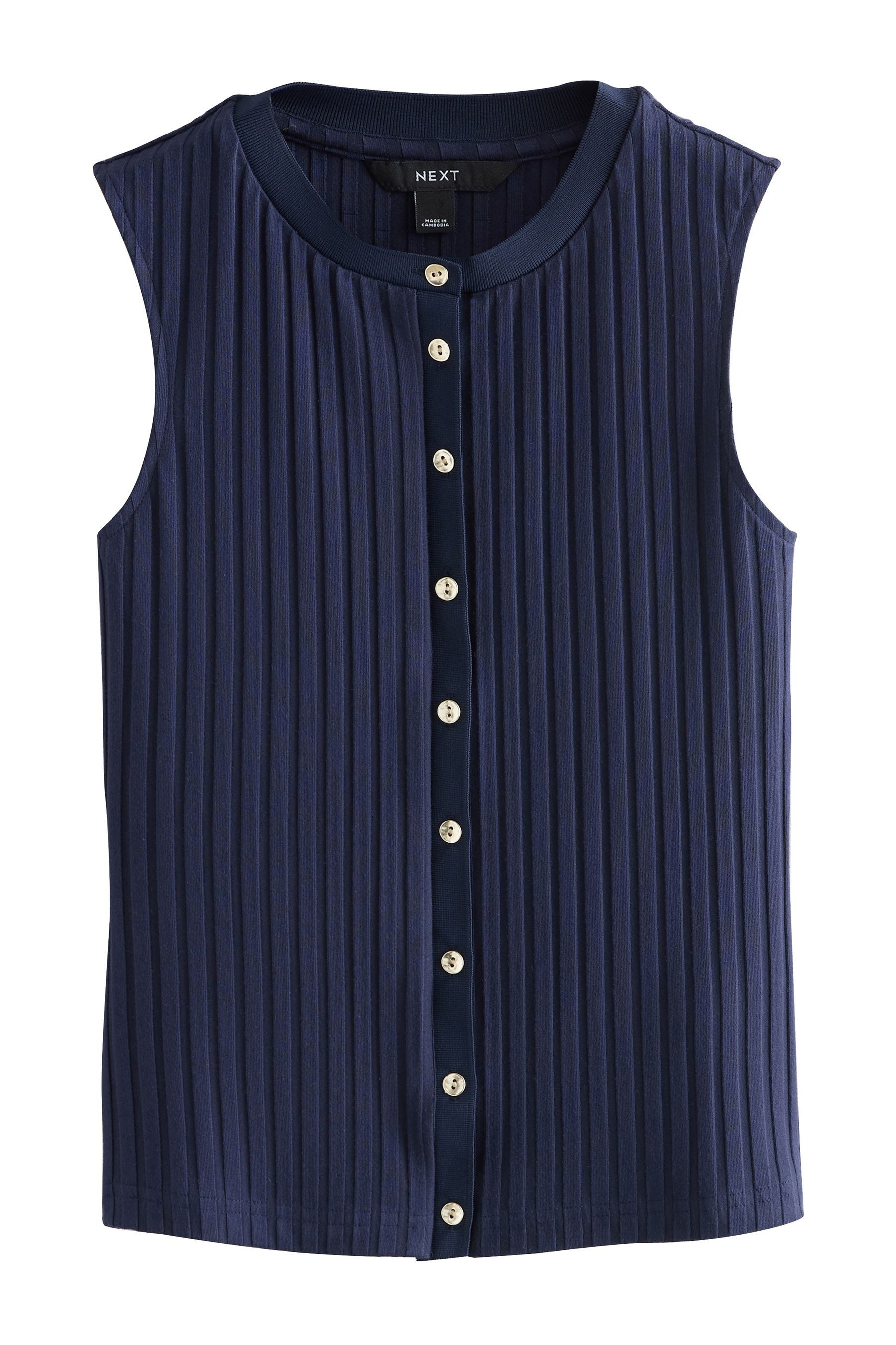 Next Anzugweste Geripptes, ärmelloses Oberteil mit Knopfleiste (1-tlg)