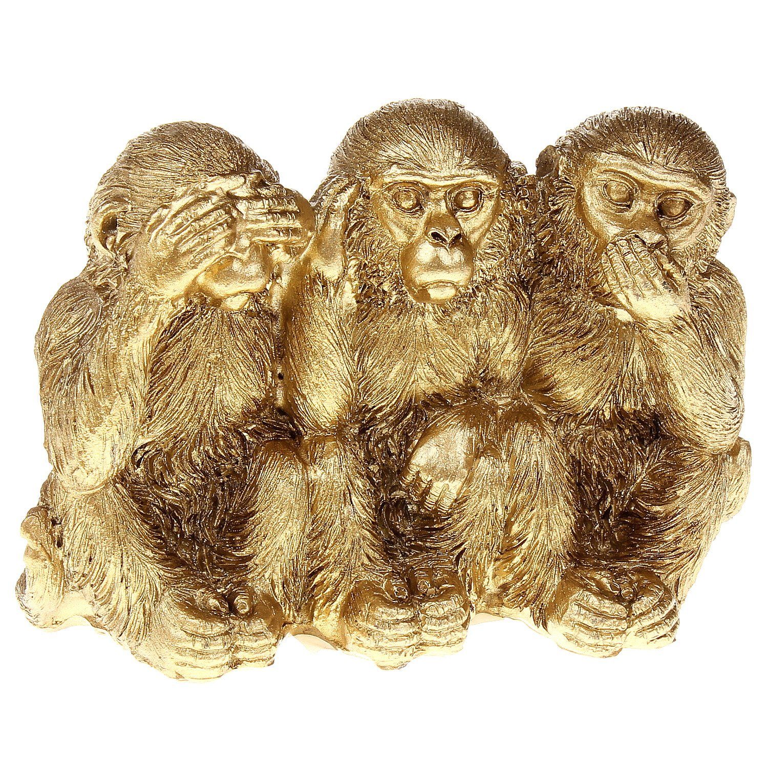 3 Affen nichts sehen hören sprechen Feng Shui Deko Figuren Buddha 9 x 9 cm 