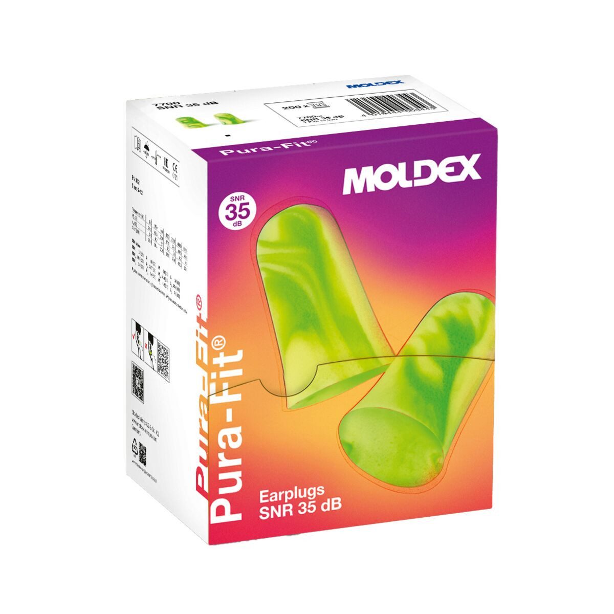 Moldex Gehörschutzstöpsel Einwegspenderbox MOLDEX Pura-Fit® Gehörschutzstöpsel, 200 Paar
