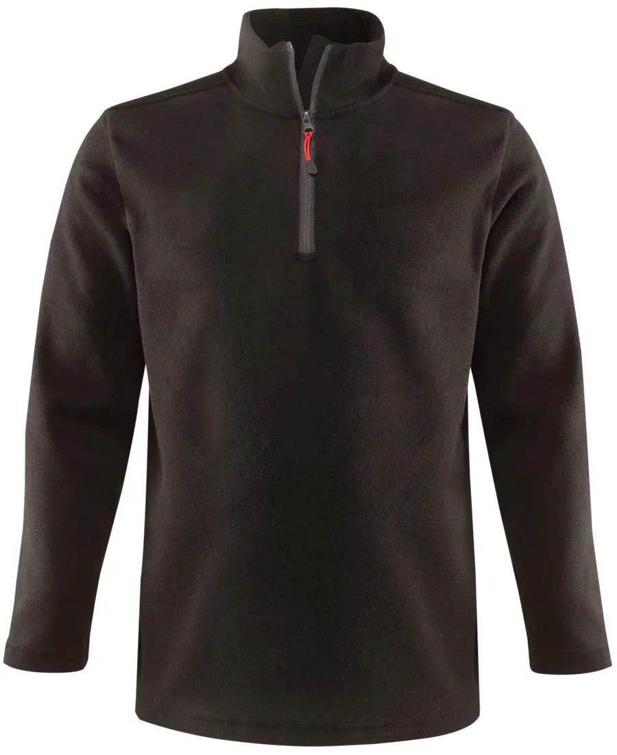 Fleecepullover Fleecejacke TREND 3/4 Reißverschluss Schwarz – ISMONT ISM 6810