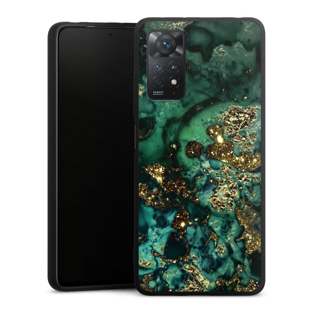 DeinDesign Handyhülle Marmor Glitzer Look Muster Cyan Glitter Marble Look, Xiaomi Redmi Note 11 Pro 5G Silikon Hülle Premium Case