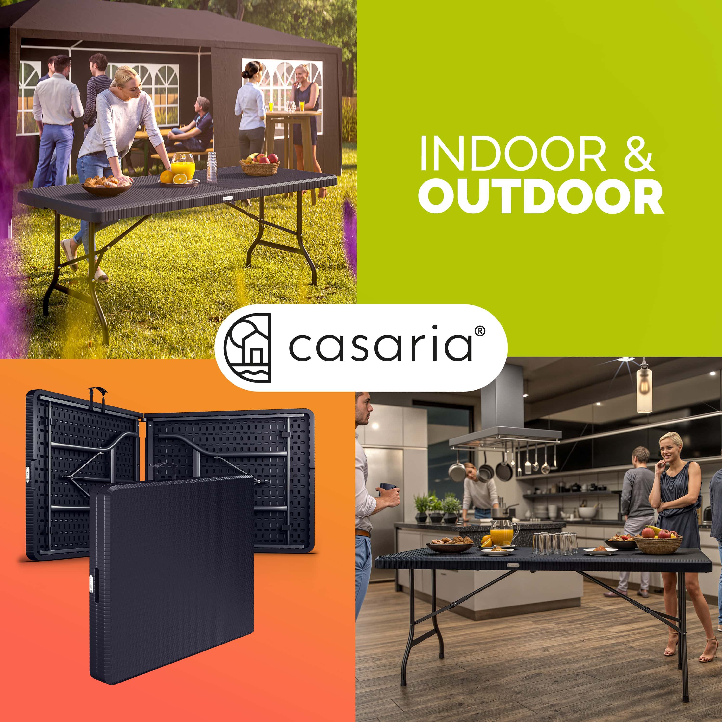 Casaria Gartentisch Malmö (1-St), 180x75cm Klappbar Wetterfest Tragbar Gart günstig online kaufen