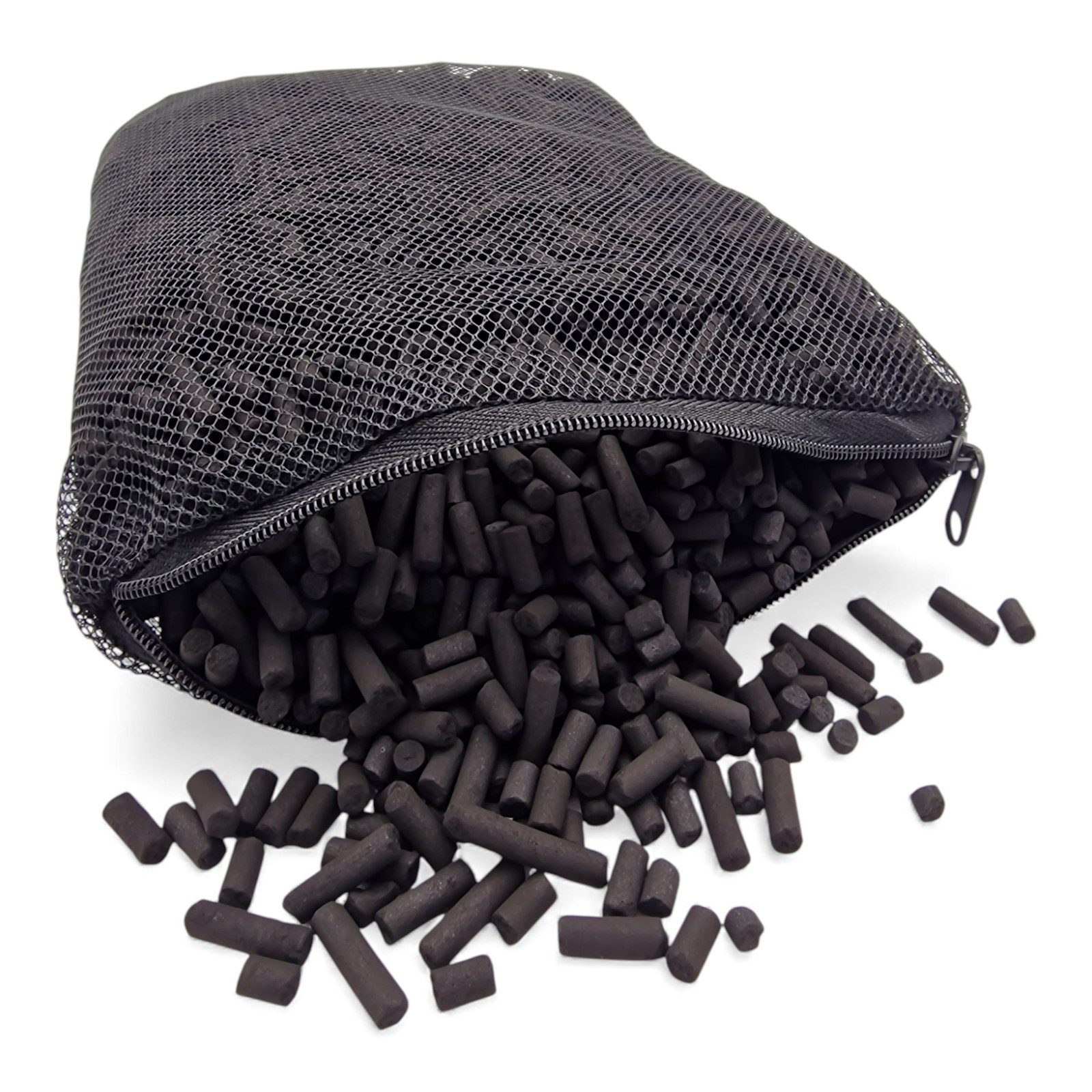 AQUA NOVA Filtereinsatz Aktivkohle-Pellets 1 kg im Netzsack für Aquarium & Teich (Packung, inkl. Netzsack mit Reißverschluss), Netzsack mit Reißverschluss, pH-neutral, nitrat- und phosphatfrei