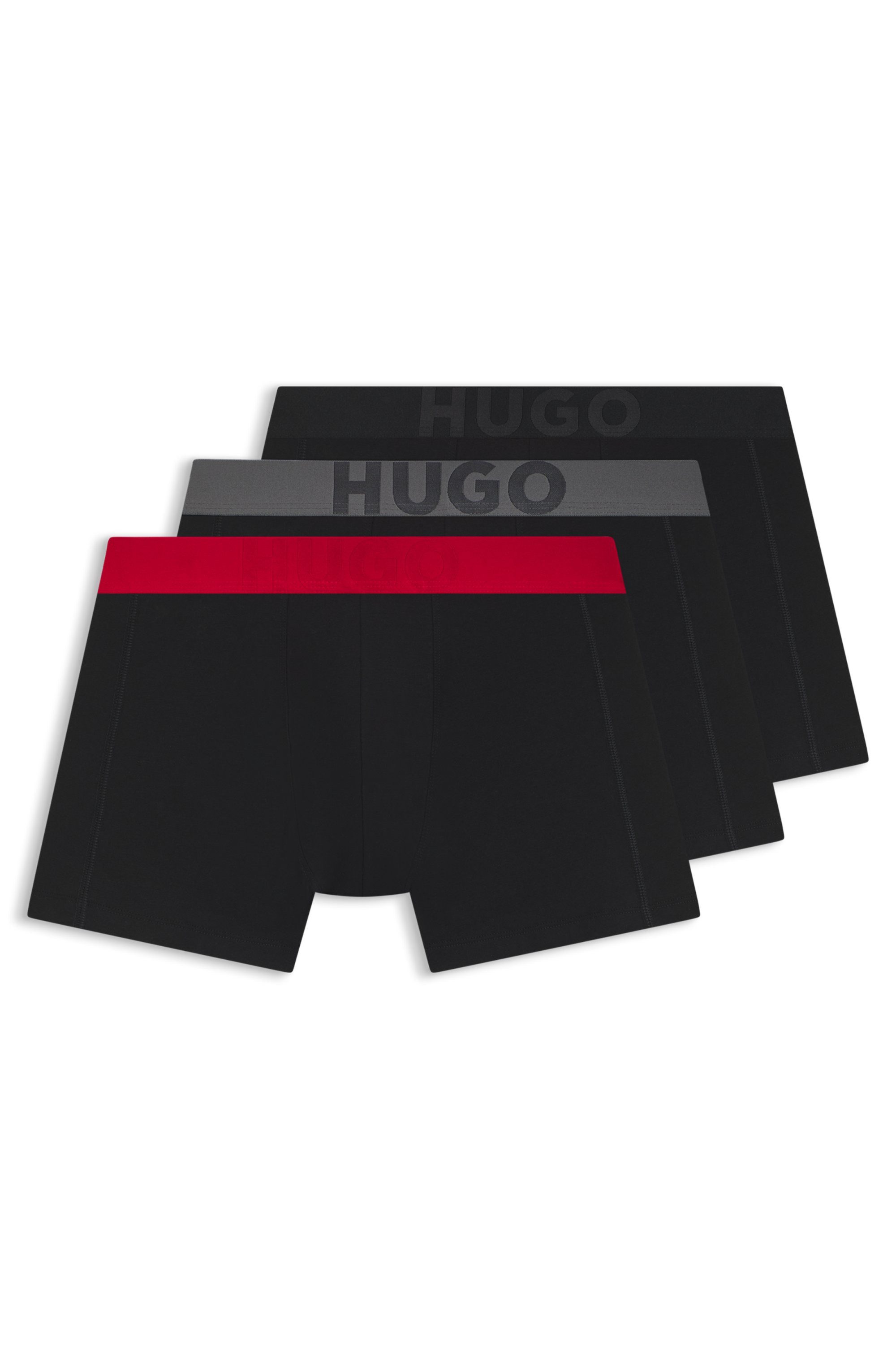 HUGO Boxershorts TR GIFT VEGA (3-St) mit kontrastfarbenen Bund