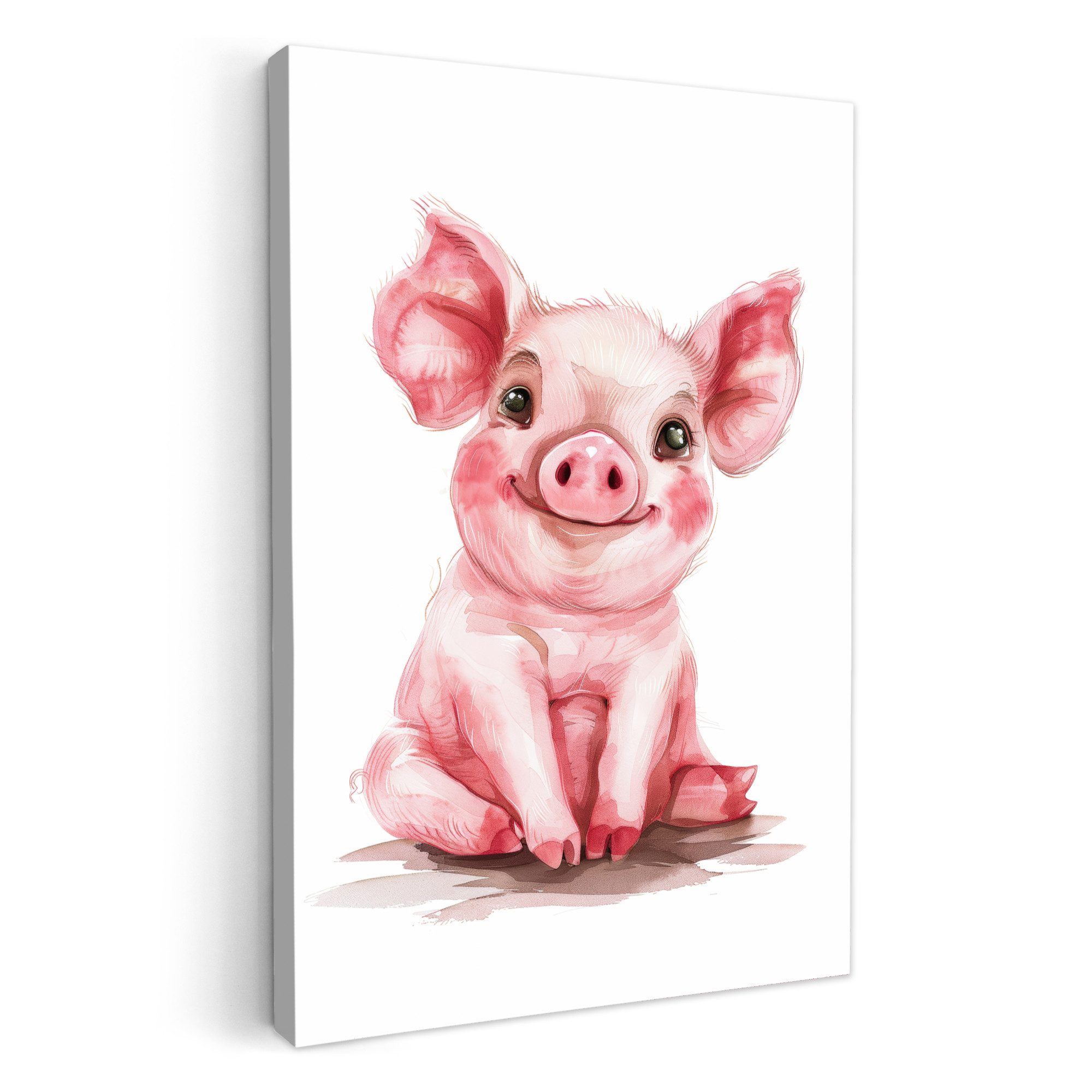 OneMillionCanvasses® Leinwandbild Schwein - Rosa - günstig online kaufen