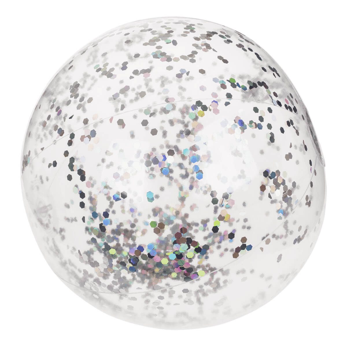 Out of the Blue Wasserball Strandball aufblasbar mit silber Glitter Beach Ball Wasserball (1-St), mit Glitter-Füllung
