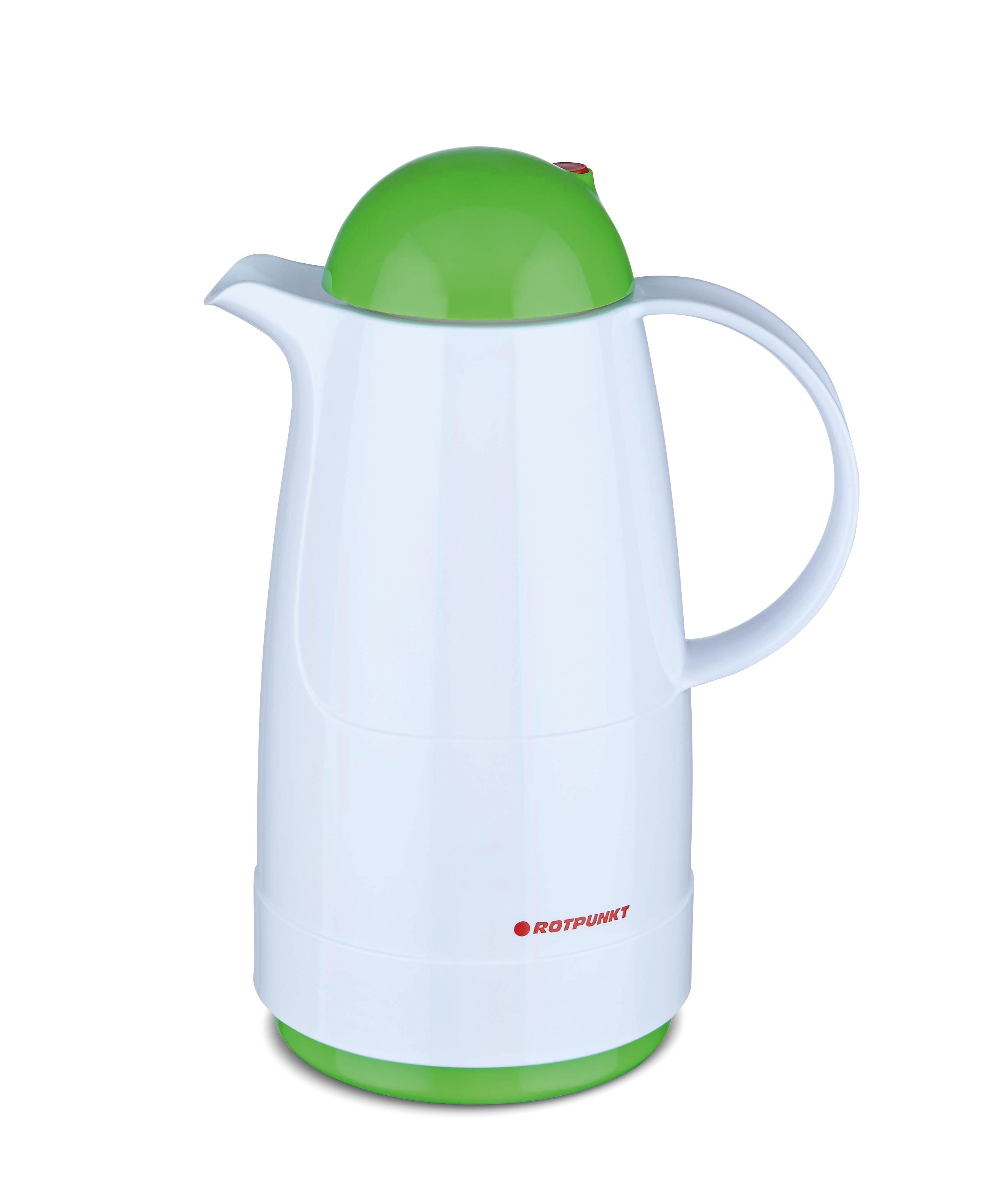 ROTPUNKT Isolierkanne 0,5 ltr. hochwertig I Glaseinsatz I BPA Frei I 24 Std warm 36 std kalt, 0,5 l, (Kaffeekanne I Teekanne, 200 polar/grashopper), Glaskolben aus doppelwandigem Rosalin-Glas