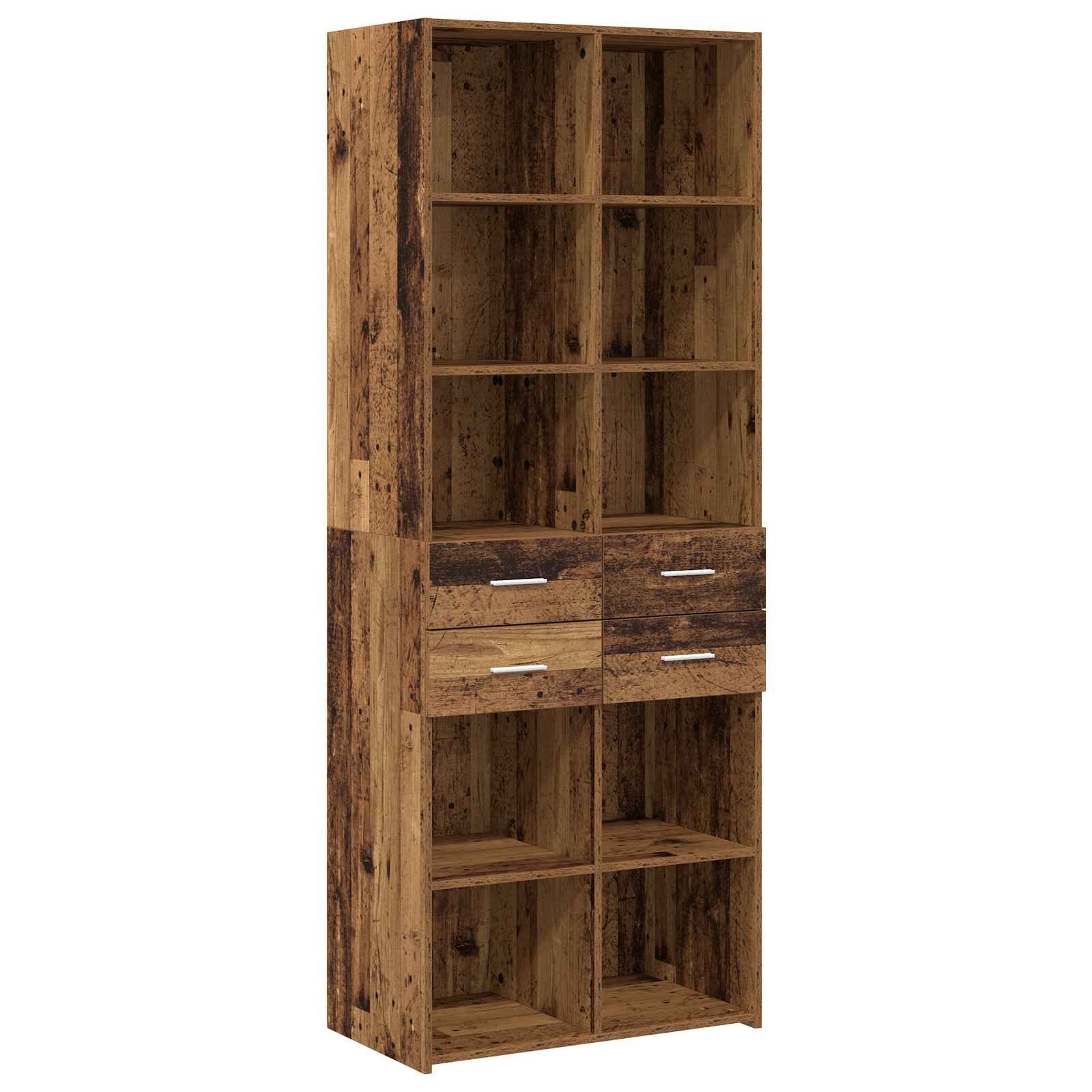 vidaXL Sideboard Bücherregal Altholz 30 x 42,4 x 185,2 cm (1 St)