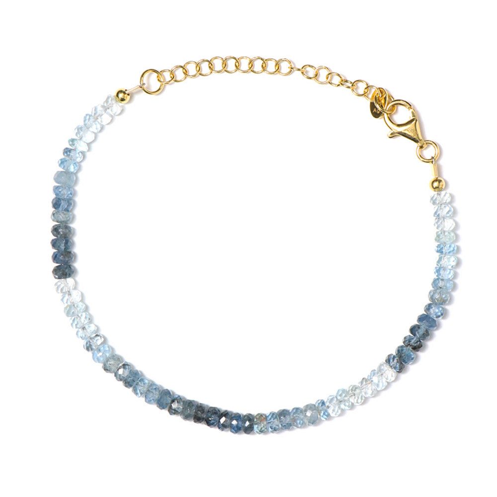 Cavill Silberarmband Cavill Silberarmband 19,9 ct Aquamarin, vergoldet, verstellbar, blau (1-tlg)