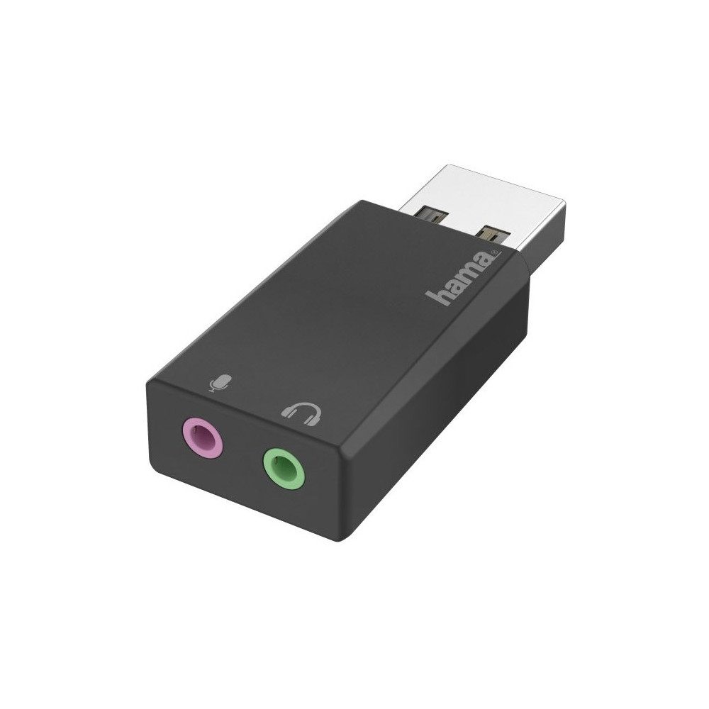 Hama Stereo USB-Soundkarte mit 2x 3,5-mm-Buchsen. USB-Soundkarte