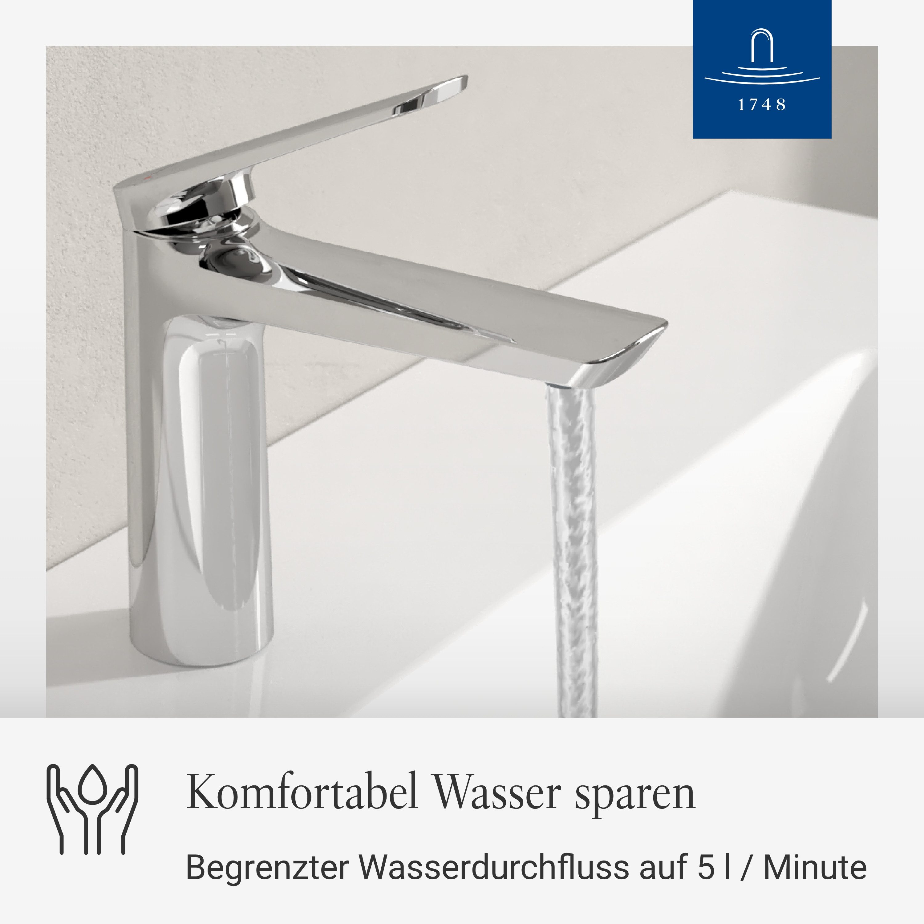 Villeroy & Boch Waschtischarmatur Oasis Wasserhahn ohne Zugstange mit Keram günstig online kaufen