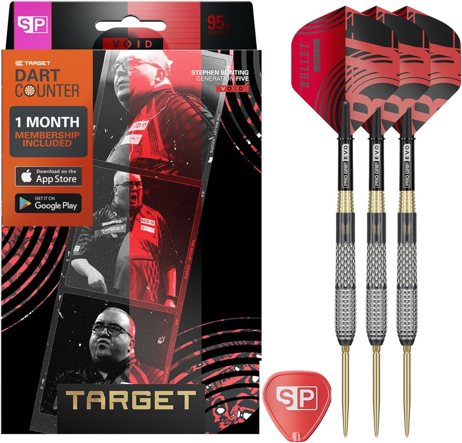 TARGET DARTS Dartpfeil Stephen Bunting G5 Void Swiss-Point-Darts, 22G, 95% Tungsten