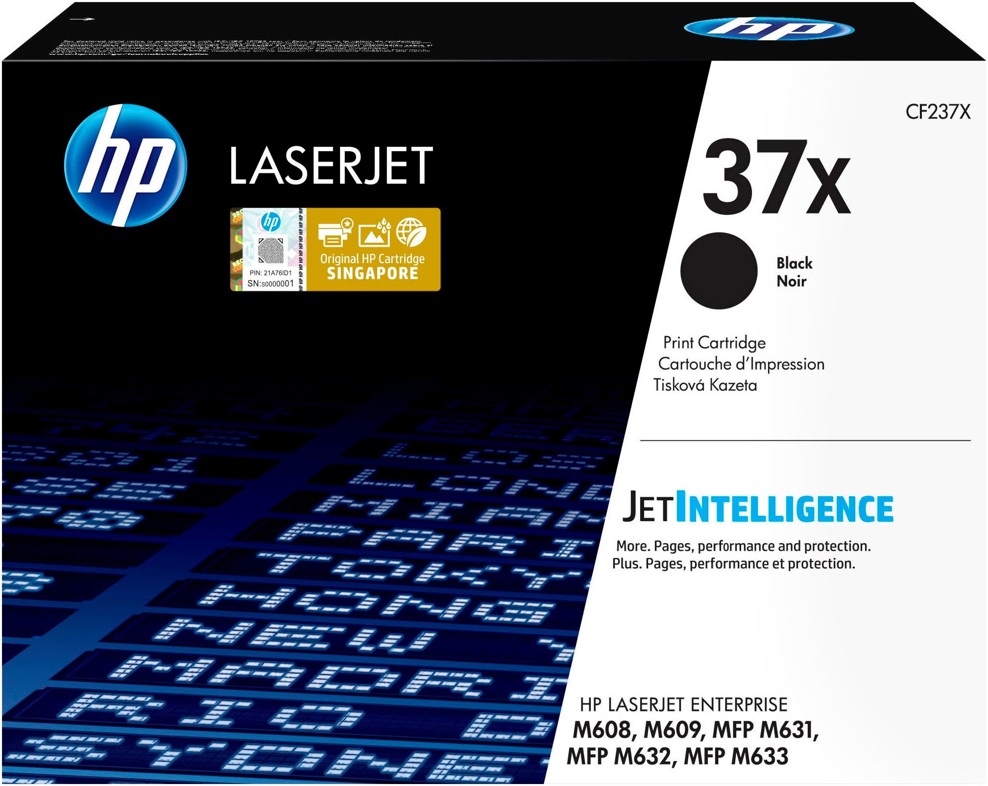 HP Tonerpatrone HP original Toner 37 schwarz, Größen A, X +Y