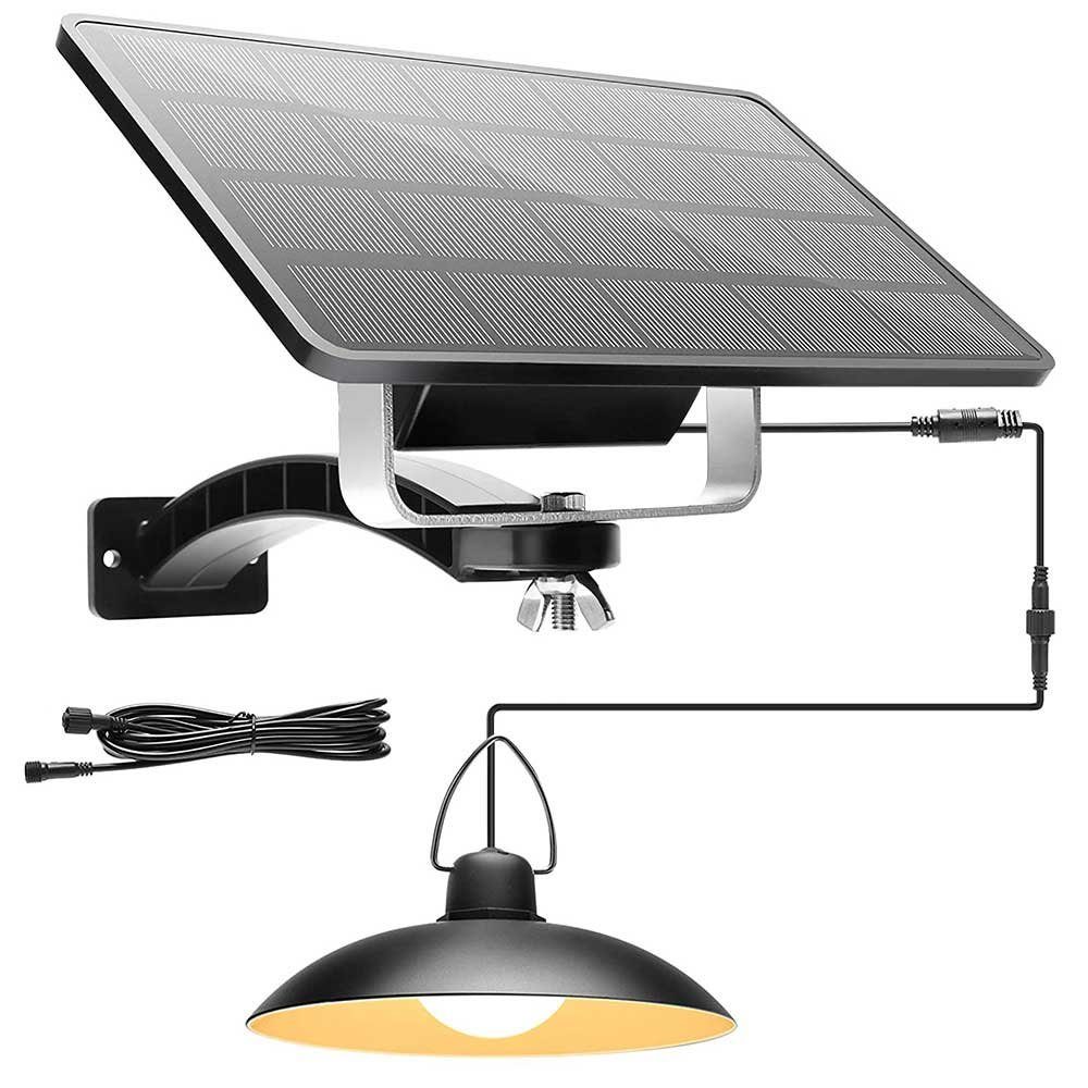 Rosnek Außen-Deckenleuchte 1/2/3/4 Kopf, Solar-Pendelleuchten, Veranda, Weiß 1 Lampe, wasserdicht, mit Warmes IP65 LED-Schuppen-Leuchten für Garage Solarmodul Hof 1 Shop