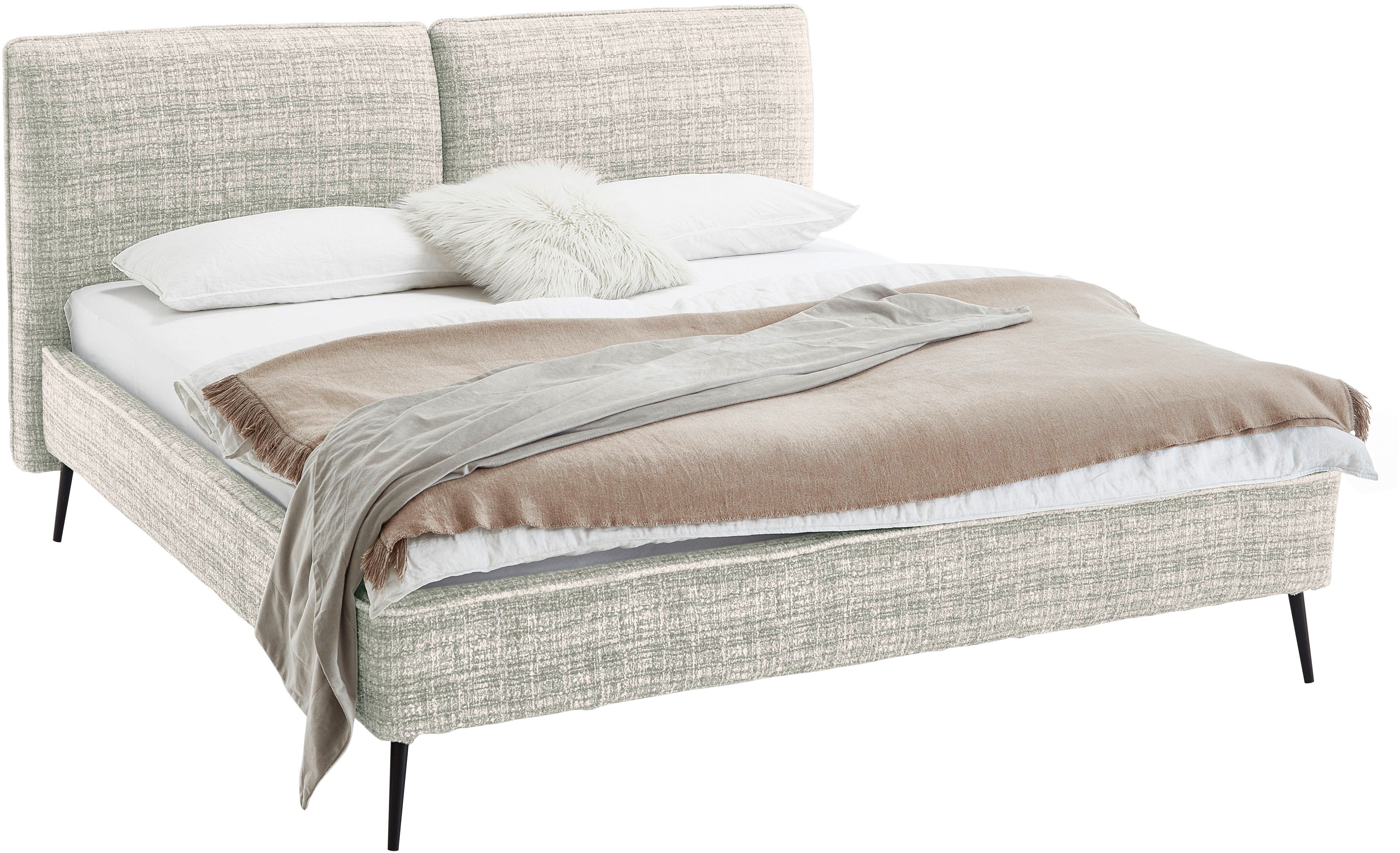 meise.möbel Polsterbett Infinity erhältlich in verschiedenen Farben und Breiten, mit schwarzen Metallfüßen