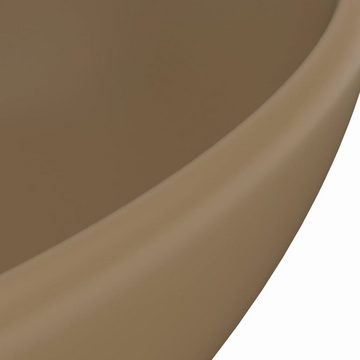 vidaXL Waschbecken Luxuriöses Ovales Waschbecken Matt Creme 40x33 cm Keramik