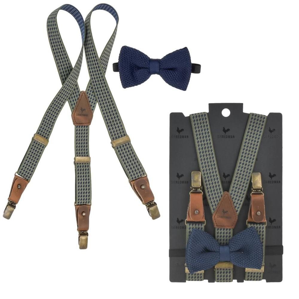 Sir Redman Hosenträger Kids (Set) Kinderhosenträger mit Fliege, Hosenclips, 80cm lang