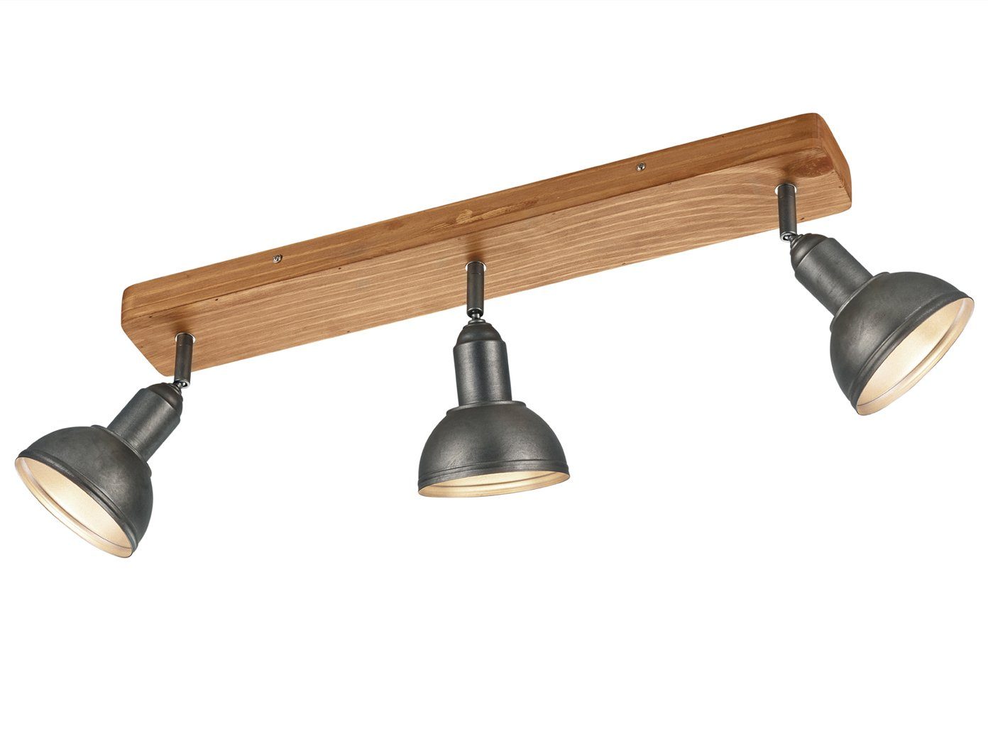 dreiflammig 58cm Industriedesign, Deckenstrahler, LED Breite Warmweiß, wechselbar, LED Dimmfunktion, meineWunschleuchte rustikal innen, Holz-balken