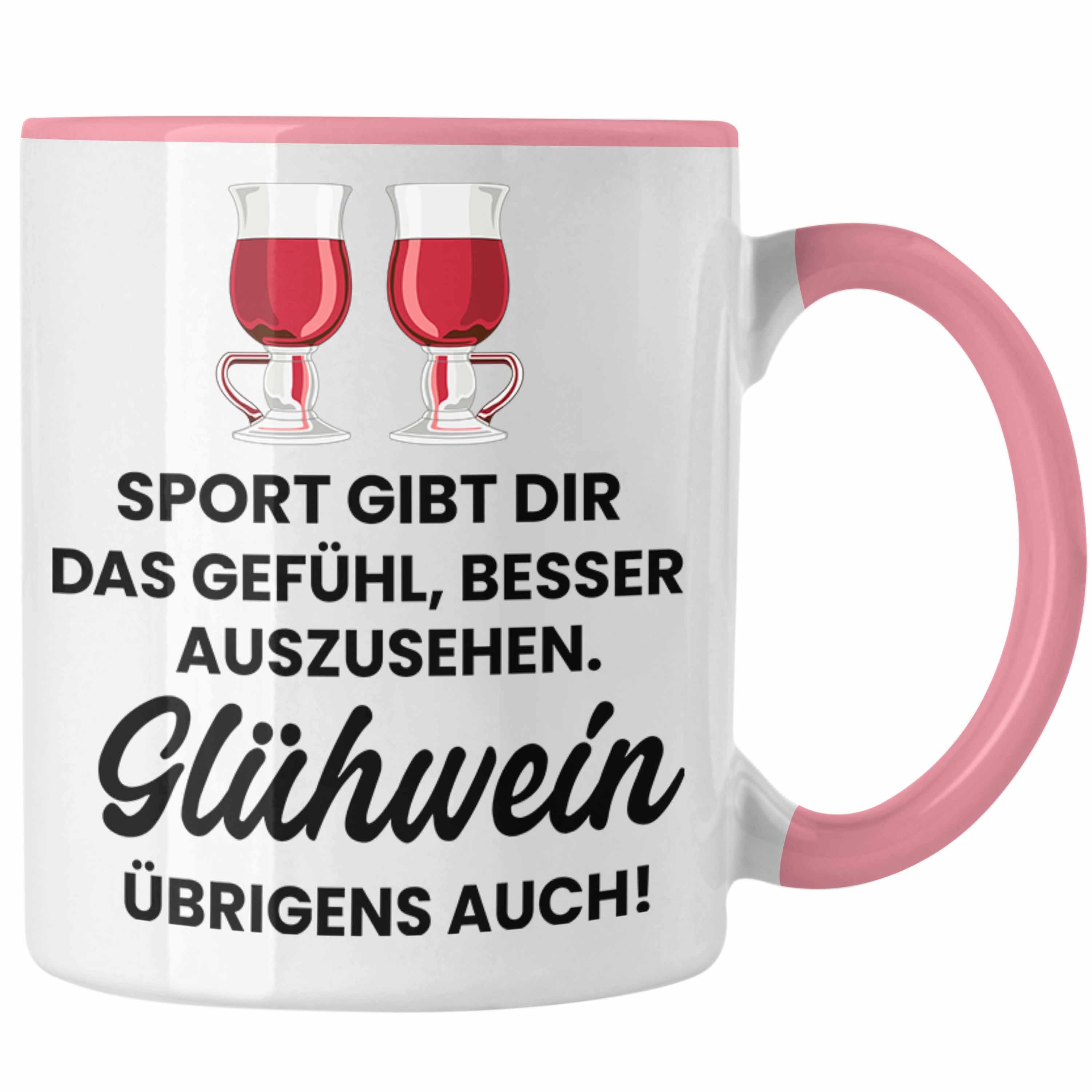 Trendation Tasse Trendation - Glühwein Weihnachtsmarkt Becher Henkel Tasse Rosa Glühweintassen Geschenk Glühweinbecher Doppelwandig Lustig mit Spruch Tassen Gläser