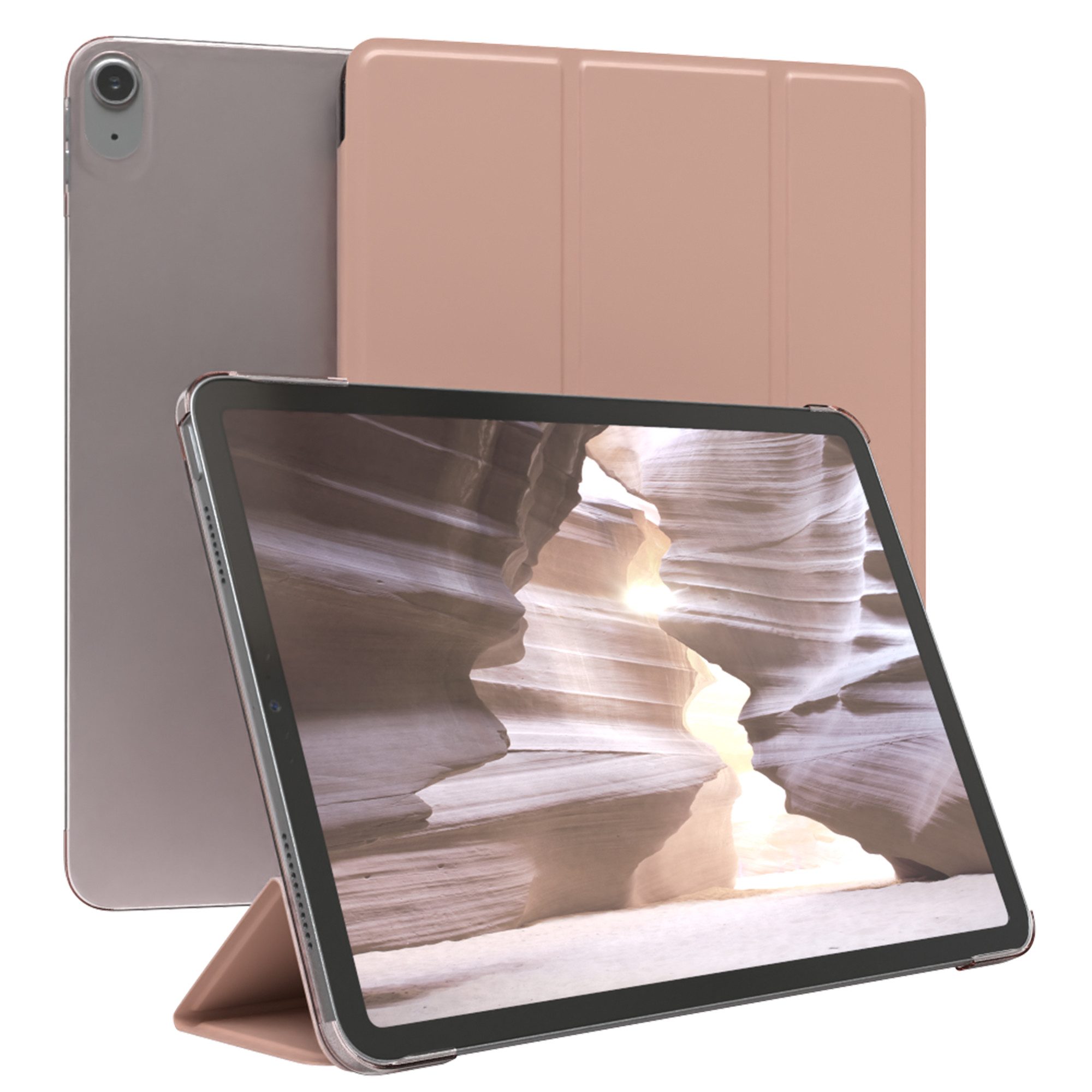 EAZY CASE Tablet-Hülle Smart Case Apple für iPad Air 11 (2024) 11 Zoll, Tabletschutz Tabletcase kratzfeste Schutzabdeckung Flip Etui Rosé Gold