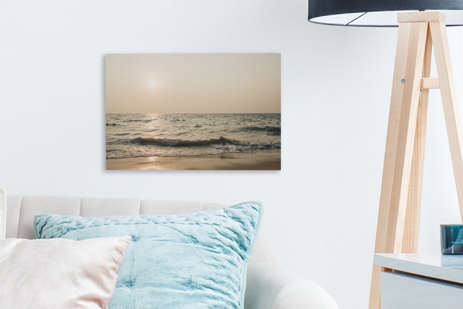 OneMillionCanvasses® Leinwandbild Sand - Meer - Strand, Fotodruck (1 St), Leinwand Bilder Klein, Wand Dekoration Aesthetic 30x20 cm – Bild 3 von 5