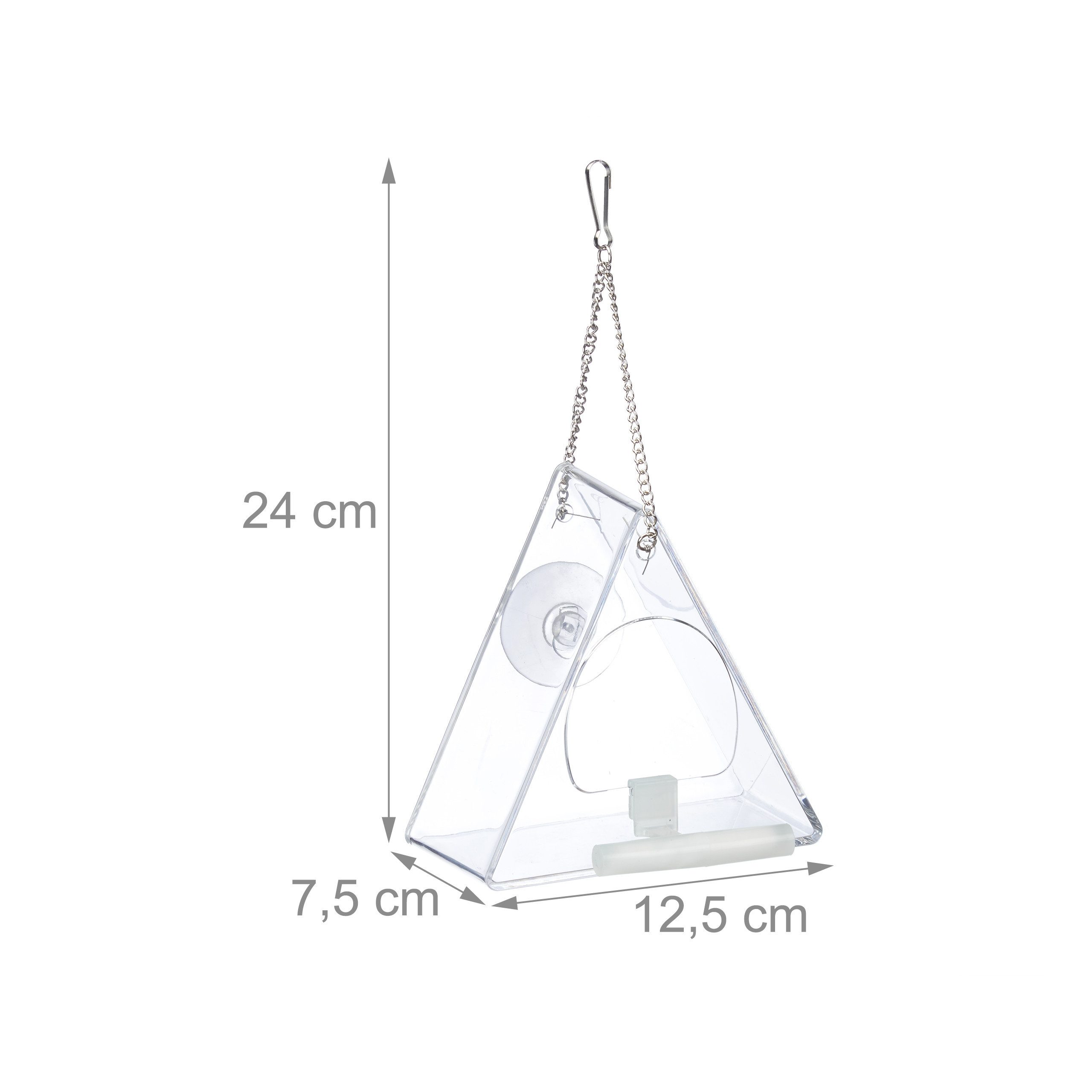 relaxdays Vogelhaus 2 x Vogelfutterhaus Fenster dreieckig