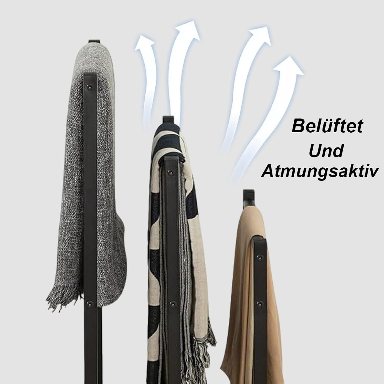 ibettertec Wäscheständer Wäscheständer mit 3 Stangen aus Metall, Handtuchhalter, Beweglich, Handtuchhaken,Badezimmeraufbewahrung,für Badezimmer