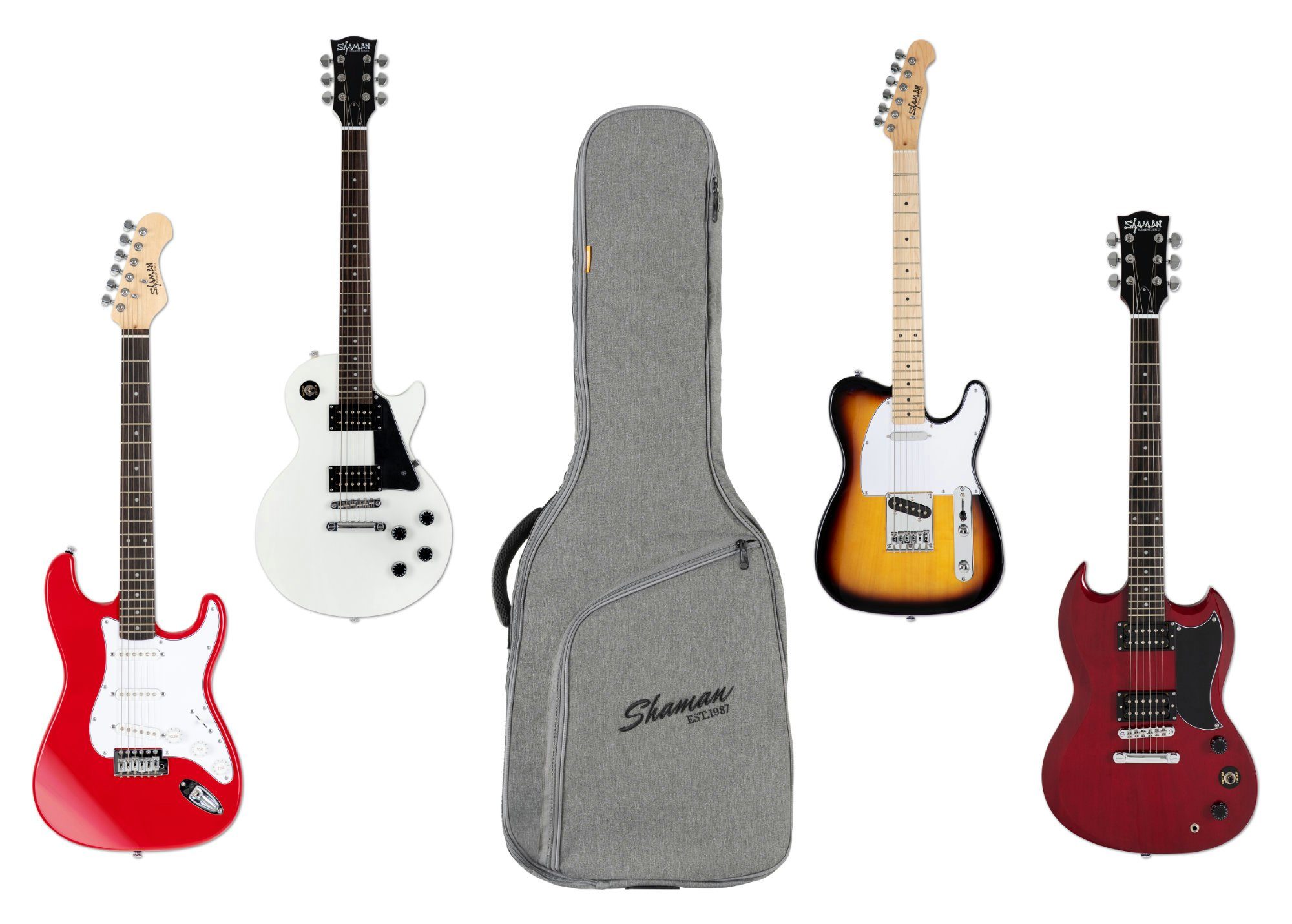 Kinder Accessoires Shaman Gitarrentasche EGB-102 GY Premium-Line E-Gitarrentasche - Gigbag mit 10 mm starker Polsterung - Fixier
