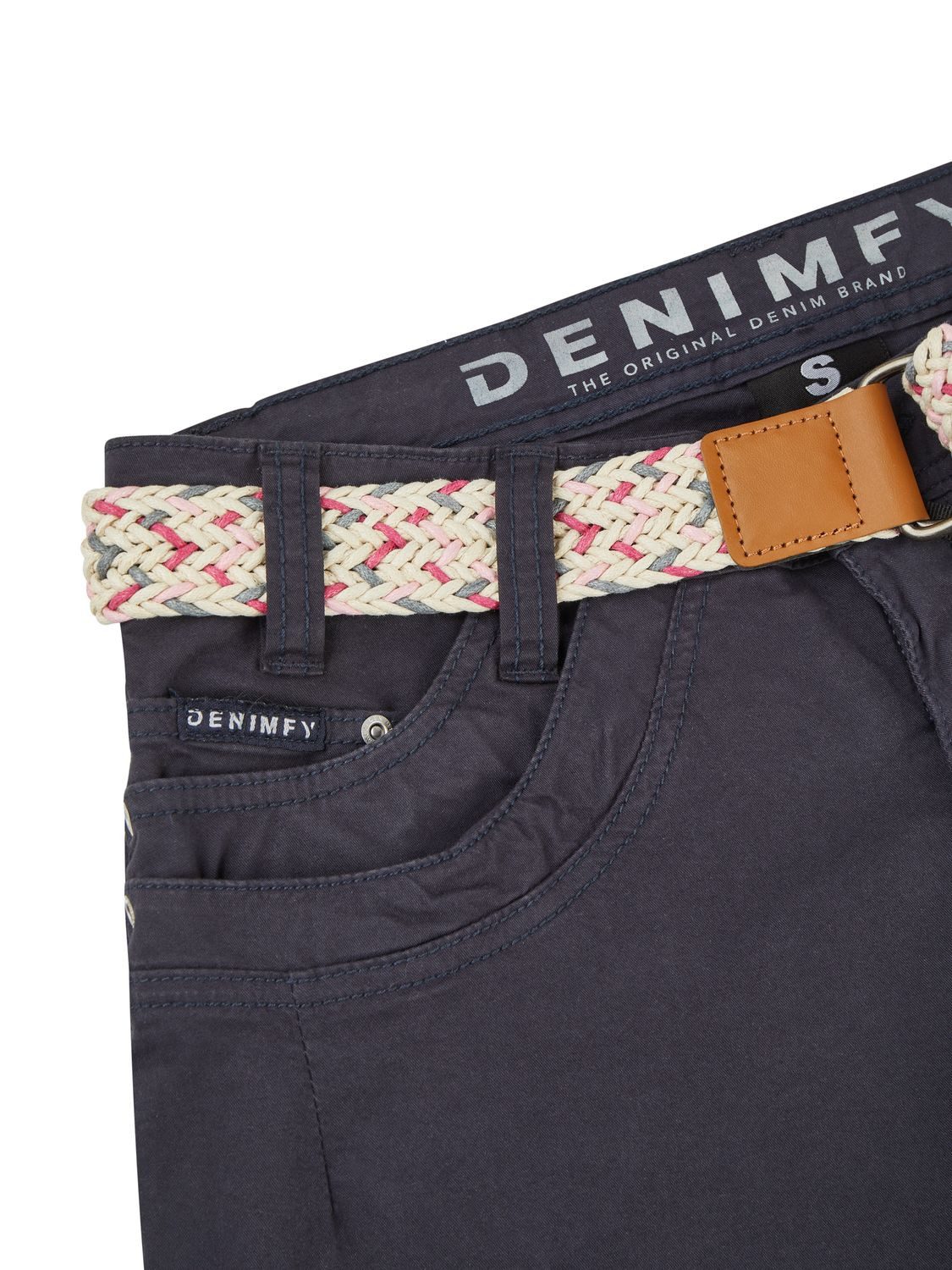 DENIMFY Bermudas Damen Shorts DFPia Regular Fit Chinoshorts mit Gürtel