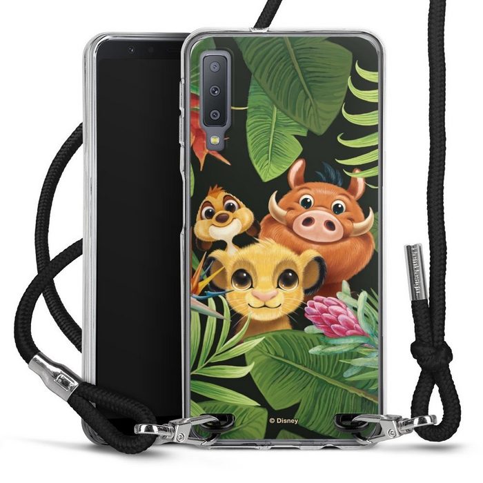 DeinDesign Handyhülle Disney Simba Timon und Pumbaa Simbas Friends Samsung Galaxy A7 Duos (2018) Handykette Hülle mit Band