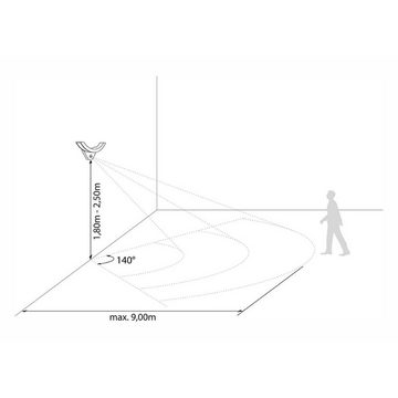 SEBSON Außen-Wandleuchte LED Außenleuchte Bewegungsmelder 9m/140° IP54, 15W 930lm kaltweiß, Kaltweiß, Bewegungsmelder programmierbar