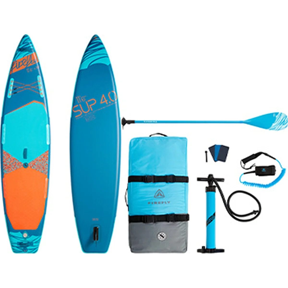 FIREFLY Inflatable SUP-Board SUP-Board iSUP 4.0 11'6" MELANGE/BLACK/ANTHRA, (Board, Paddel, Pumpe, Tragerucksack)