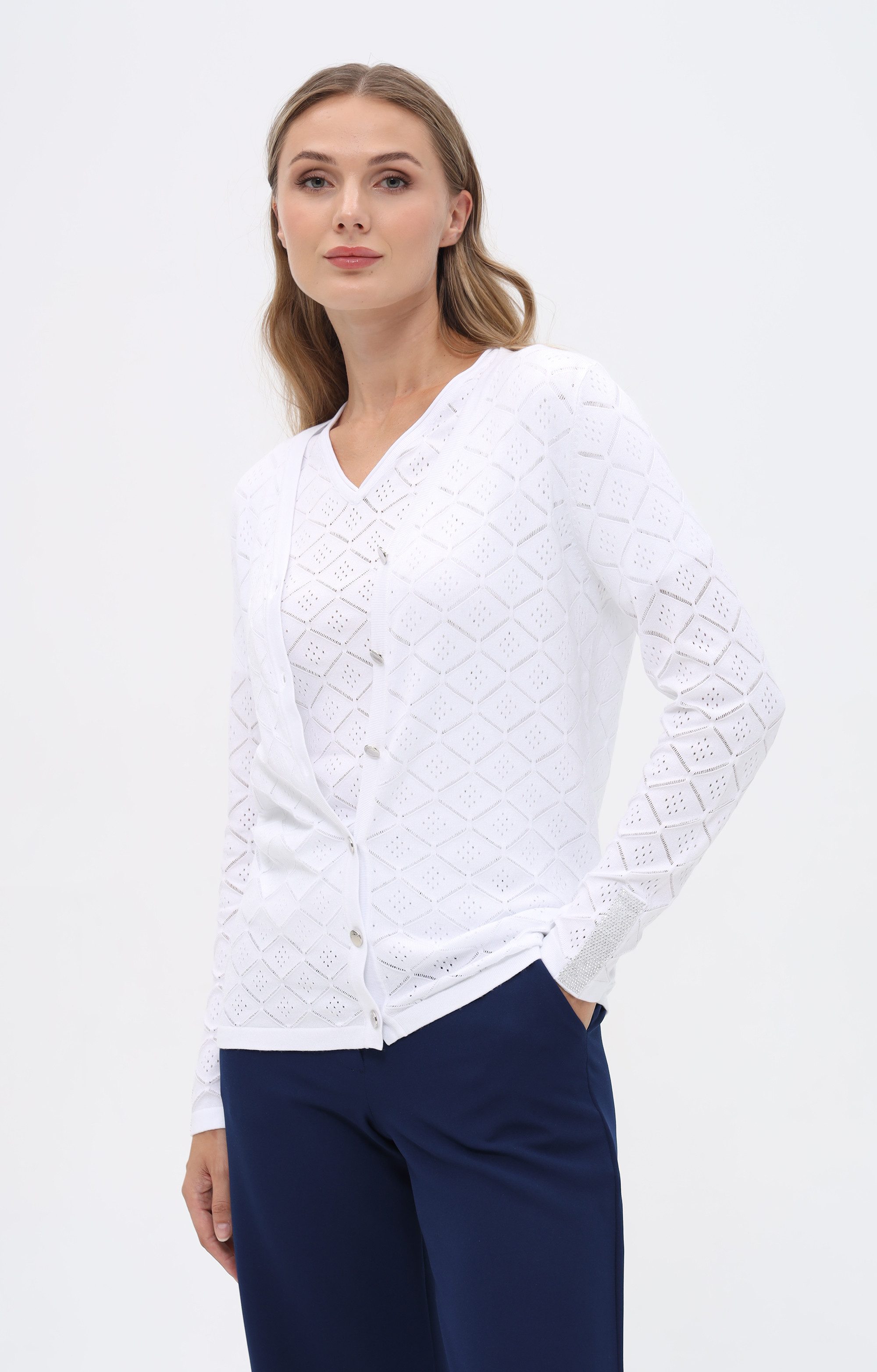 Passioni Cardigan Twinset mit Strukturmuster günstig online kaufen