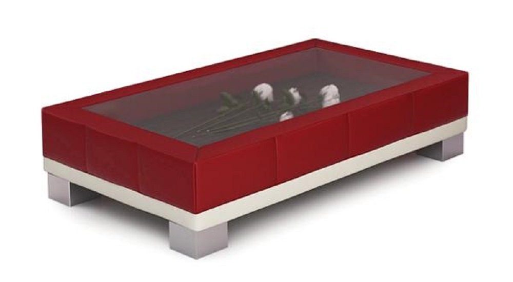JVmoebel Couchtisch Wohnzimmer Tisch Couchtisch Kaffeetisch Design Beistelltische Tische Rot/Beige