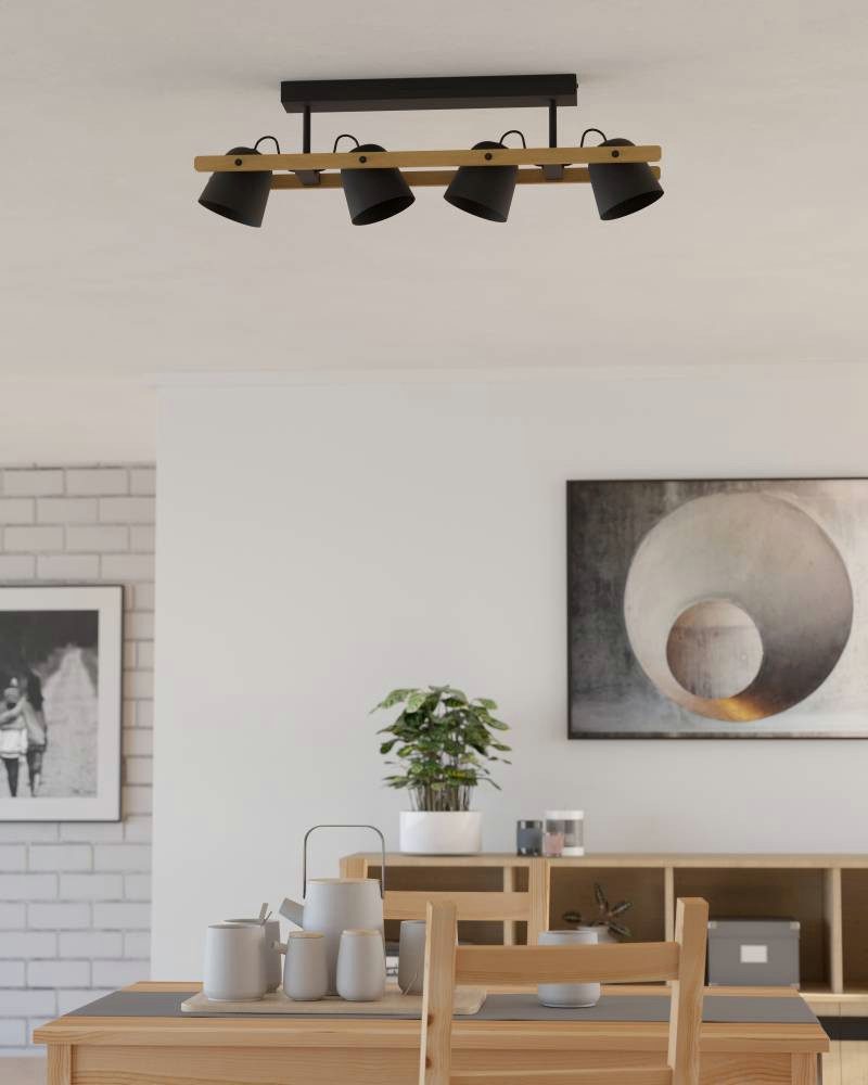 EGLO Deckenleuchte HORNWOOD-Z, LED fest integriert, RGB, warmweiß - kaltweiß, FSCM70HB, ZigBee, App und Sprachsteuerung Alexa, RGB, dimmbar, 78 cm