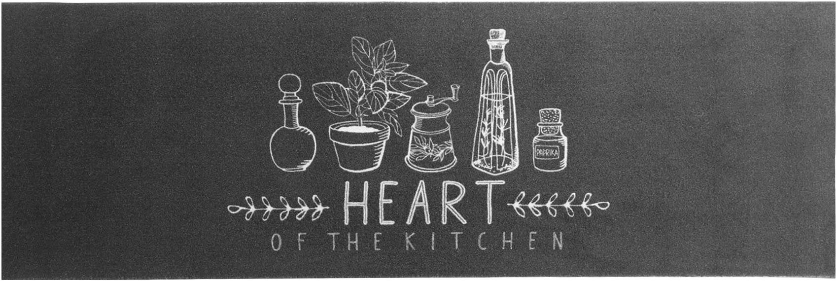 Primaflor-Ideen in Textil Küchenläufer HEART OF THE KITCHEN, Made in Belgium, rechteckig, Höhe: 6,5 mm, mit Schriftzug, Größe 50x150 cm, rutschhemmend