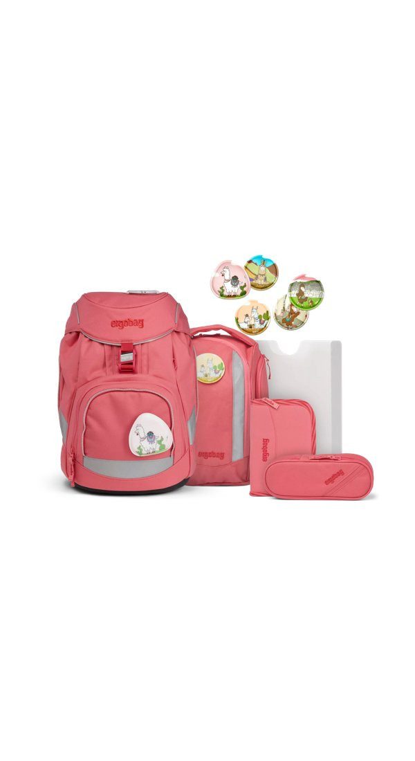 ergobag Schulranzen pack Set (6-tlg., 6-teiliges Set), größenverstellbares Rückensystem