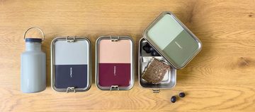 LÄSSIG Lunchbox Solid berry/rose, Edelstahl, Silikon, (1-tlg), aus Edelstahl